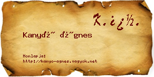 Kanyó Ágnes névjegykártya