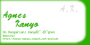agnes kanyo business card